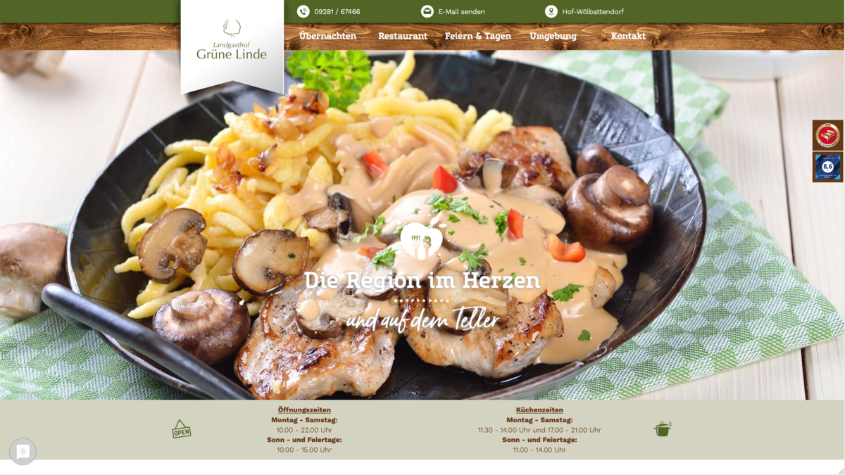 Landgasthof Grüne Linde Zu sehen ist ein Screenshot der Ergebnisse aus der Zusammenarbeit mit unserem Kunden Landgasthof Grüne Linde.