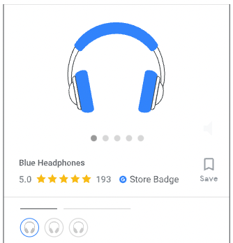 Google Shopping Experience Scorecard Zu sehen ist ein Beispiel von Google für eine Anzeige inklusive neuer Badges.