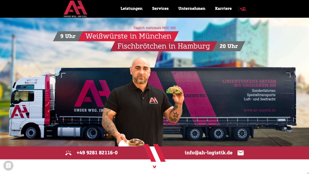 AH-Logistik Zu sehen ist ein Screenshot der Ergebnisse aus der Zusammenarbeit mit unserem Kunden AH-Logistik.