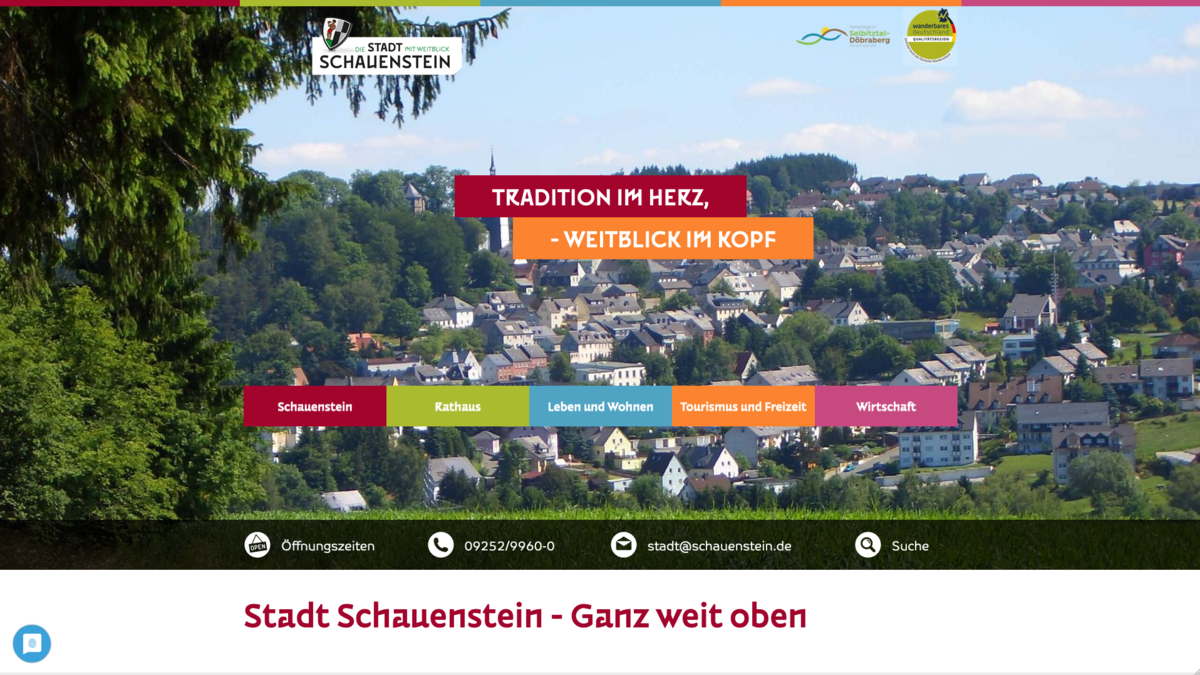 Stadt Schauenstein Zu sehen ist ein Screenshot der Ergebnisse aus der Zusammenarbeit mit unserem Kunden Stadt Schauenstein.