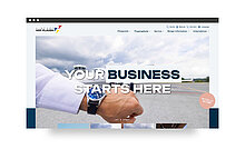 Das Bild zeigt einen Ausschnitt der Startseite des neuen Internet-Auftritts des Airport Hof-Plauen
