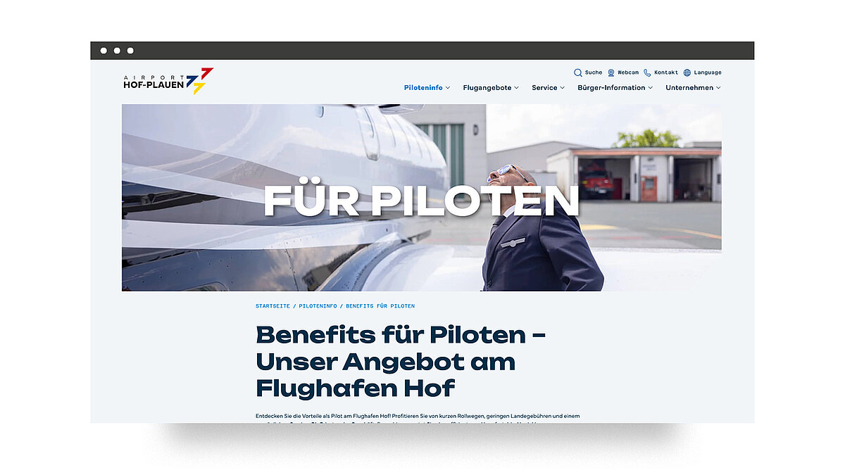 Piloteninfo – Benefits für Piloten am Airport Hof-Plauen