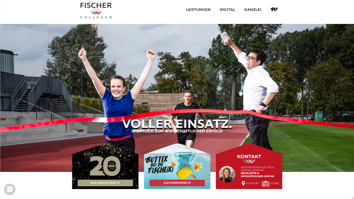 Fischer und Kollegen. Zu sehen ist ein Screenshot der Ergebnisse aus der Zusammenarbeit mit unserem Kunden Fischer und Kollegen.