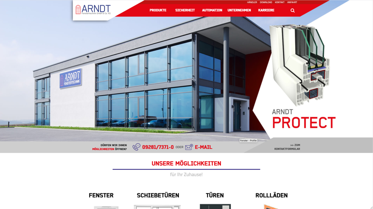 Arndt Fenstertechnik Zu sehen ist ein Screenshot der Ergebnisse aus der Zusammenarbeit mit unserem Kunden Arndt Fenstertechnik.