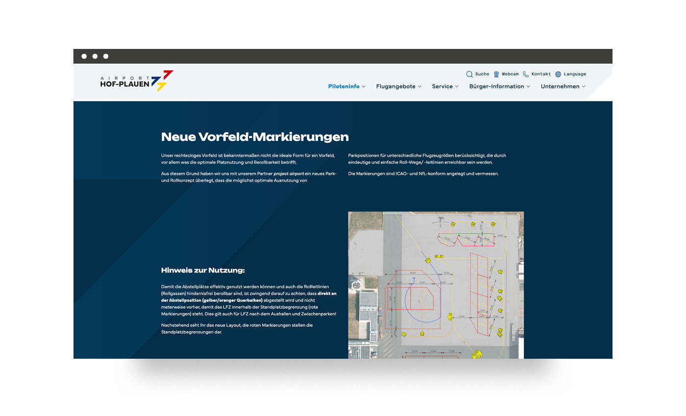 Neue Vorfeldmarkierung am Flughafen Hof-Plauen