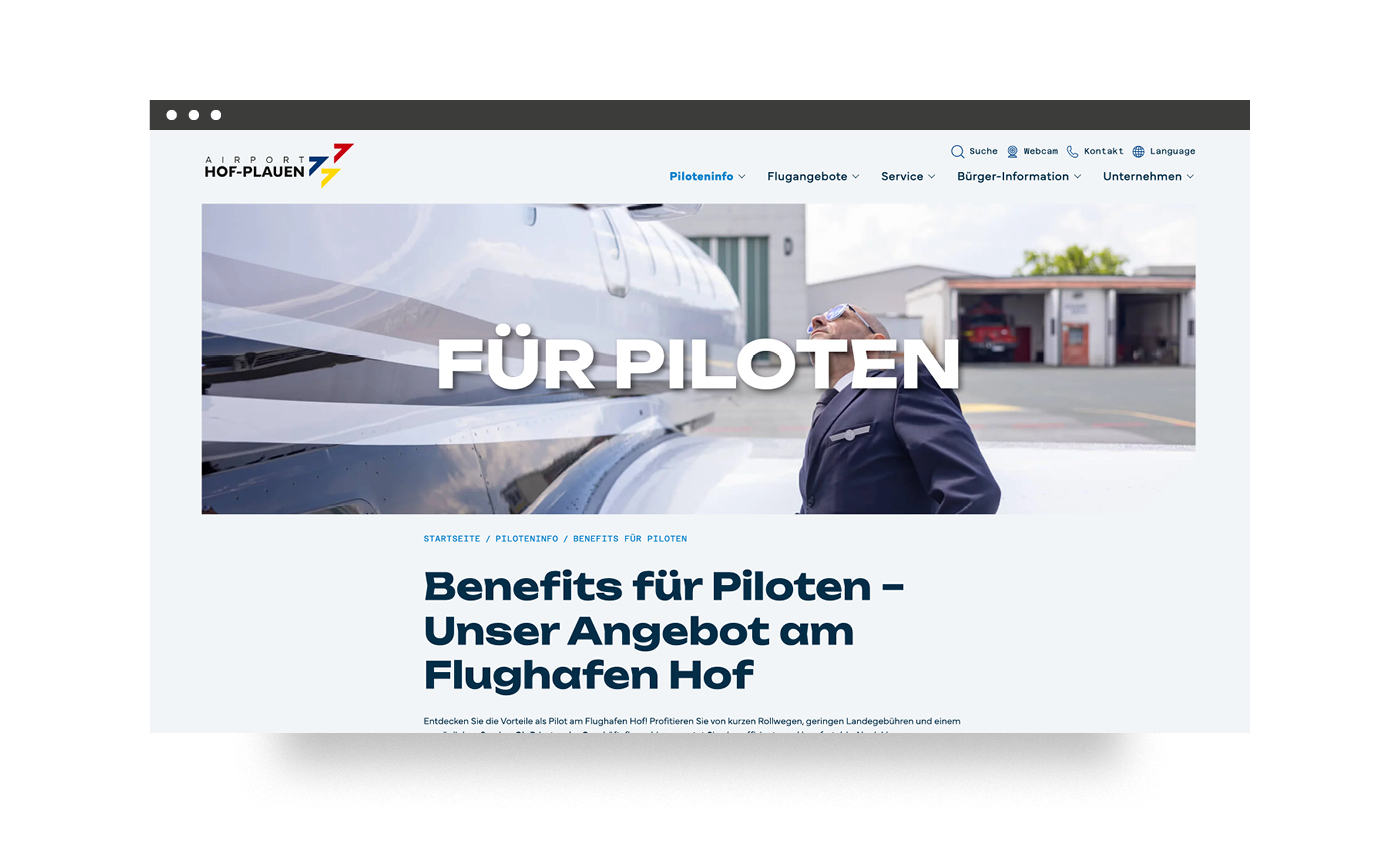Piloteninfo – Benefits für Piloten am Airport Hof-Plauen